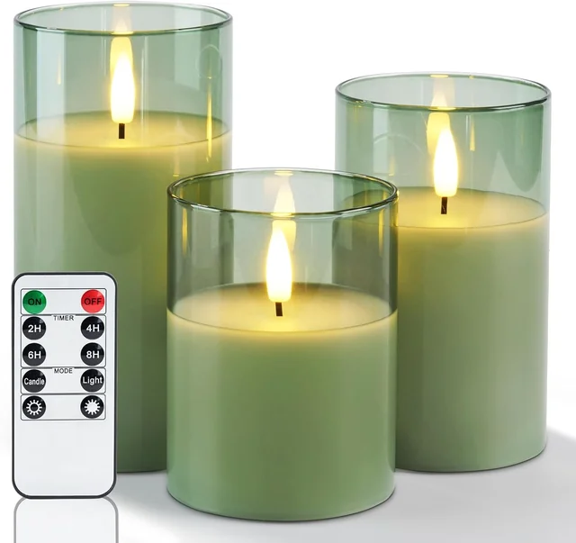 Amagic Olive Glass Pillars — product view 1